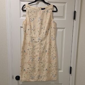 Ann Taylor Cream Floral Midi Dress